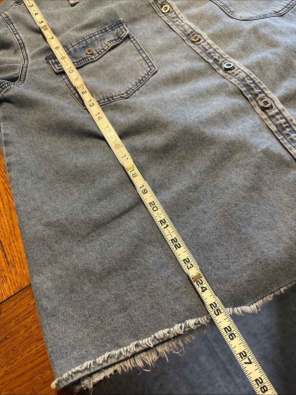Lightweight Blue Denim Button-Up Shirt Jacket - Picture 6 of 7
